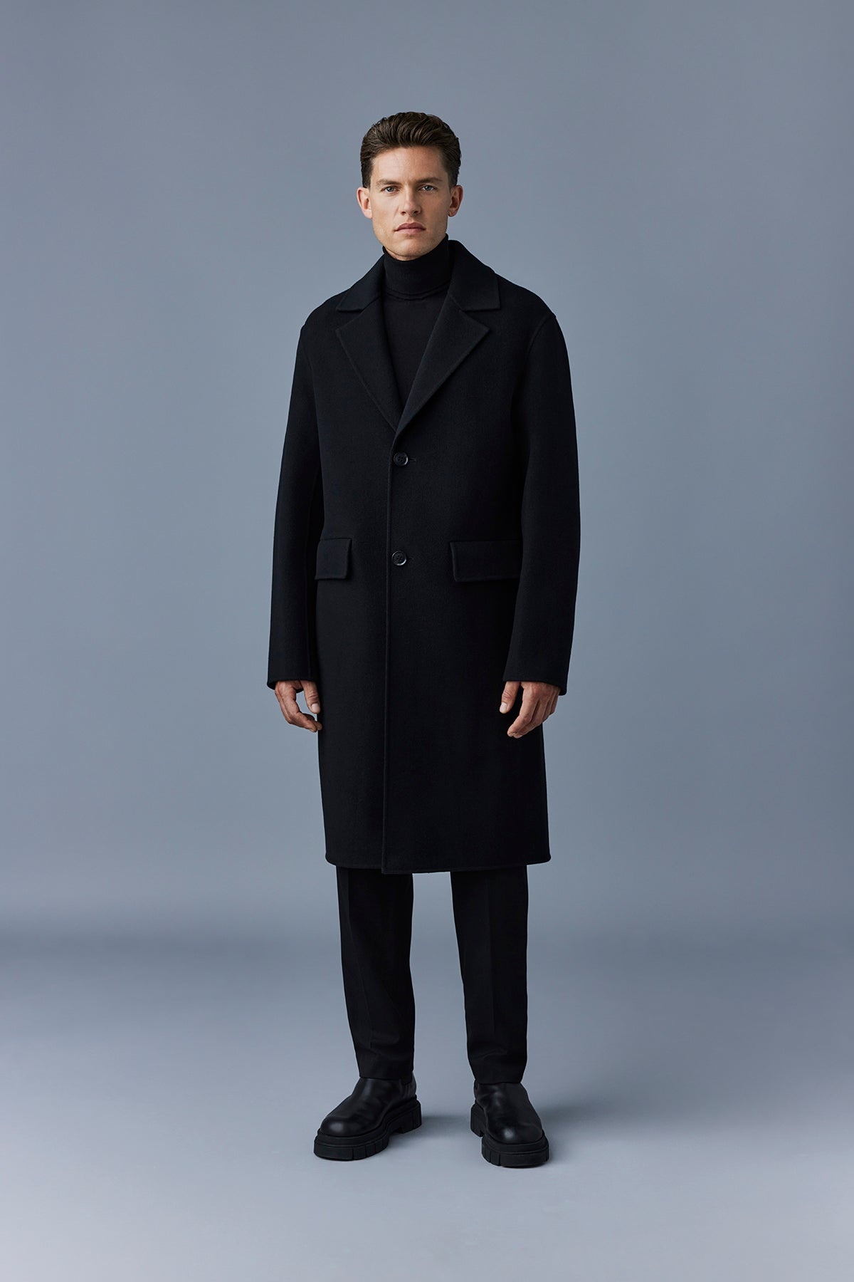 BENJAMIN Double-face wool coat with notched lapel - 4