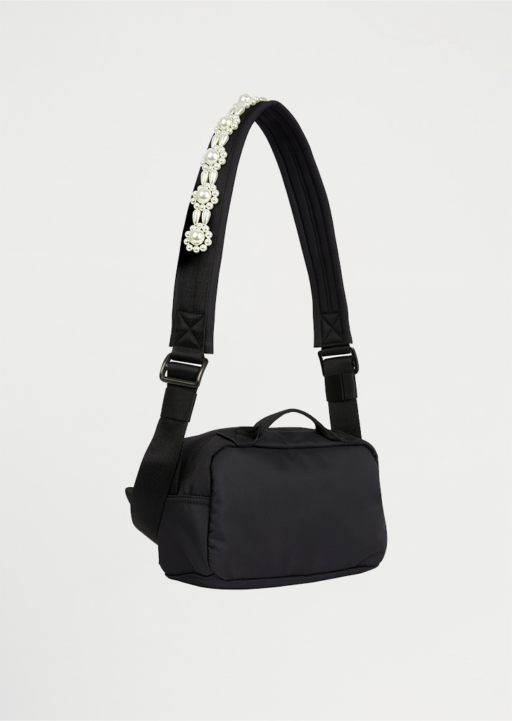 Bow Crossbody Bum Bag — Black - 4