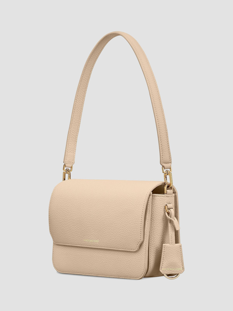 Women's Medium Leather Flap Shoulder Bag - Saharan 5