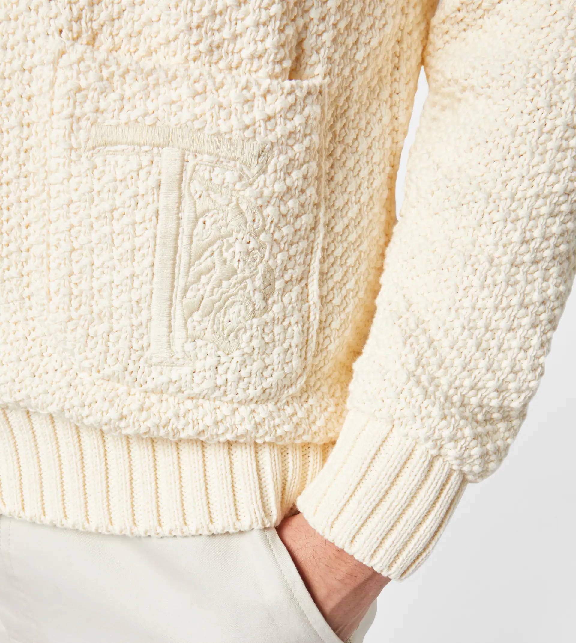CARDIGAN IN MAXI PIQUET - OFF WHITE - 5