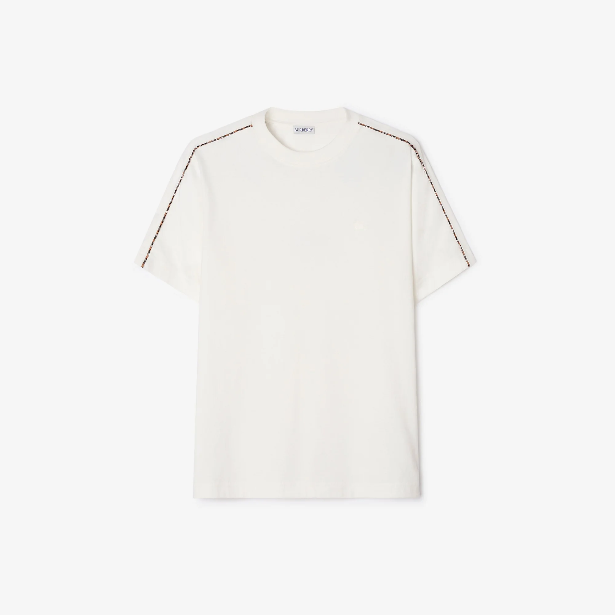 Check Piping Cotton T-shirt - 1