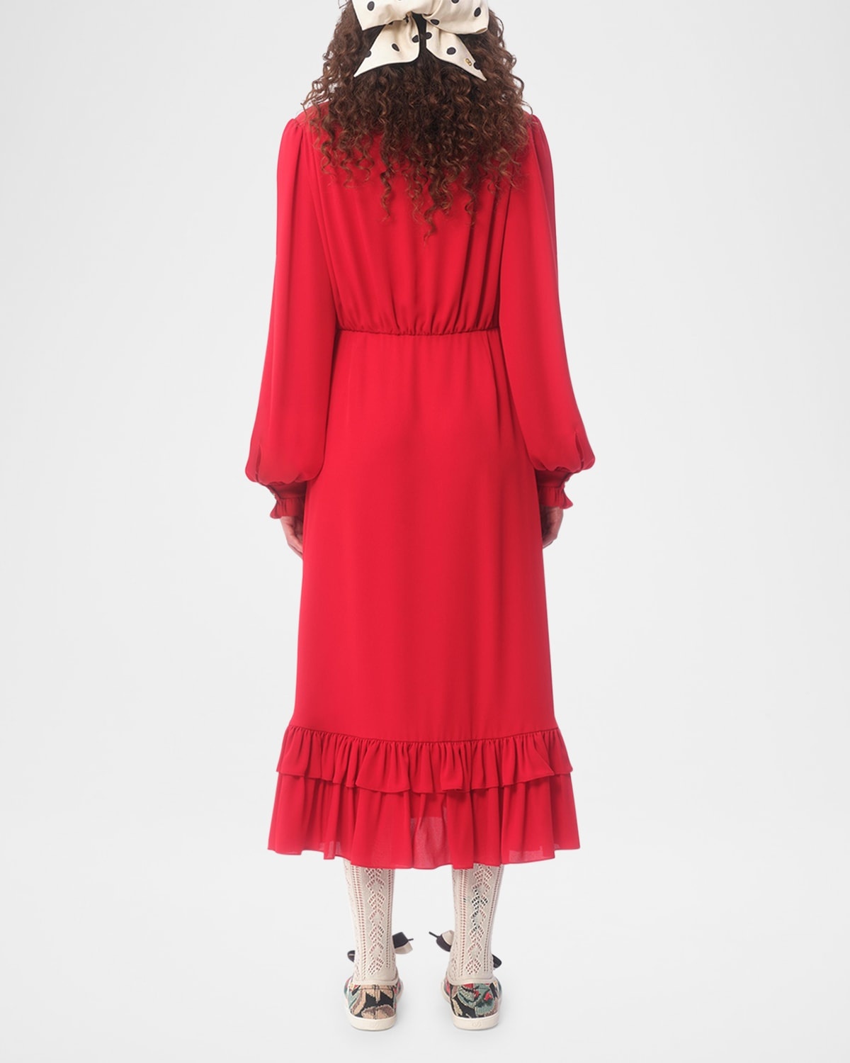 Valentino GEORGETTE MIDI DRESS | REVERSIBLE