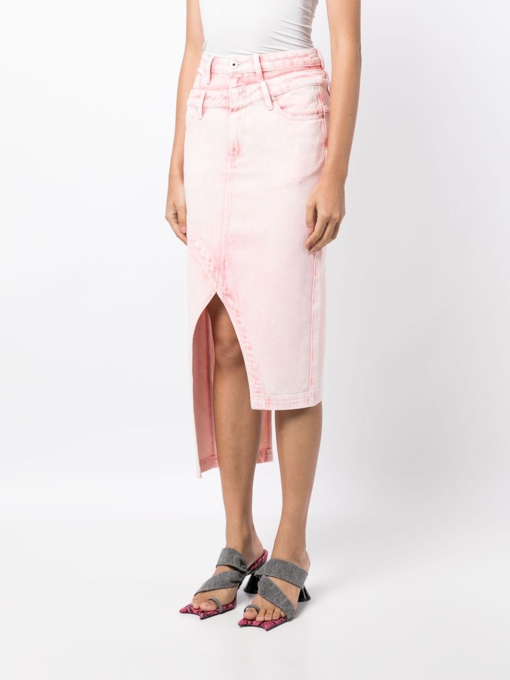 asymmetric layered-waist skirt - 3