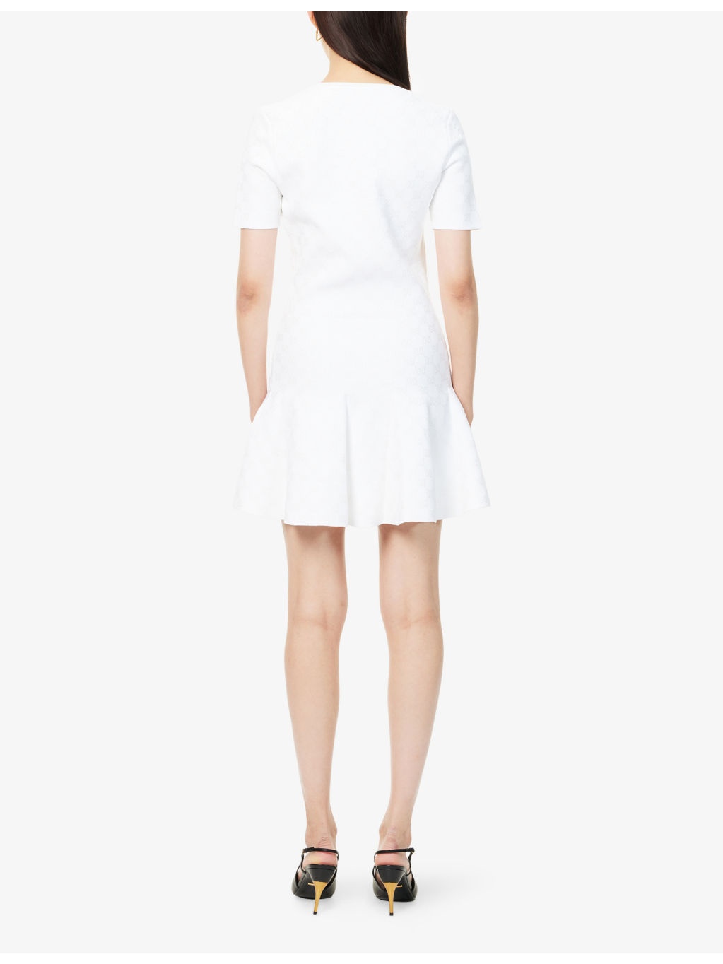 Monogram Pleated Knitted Mini Dress - 4