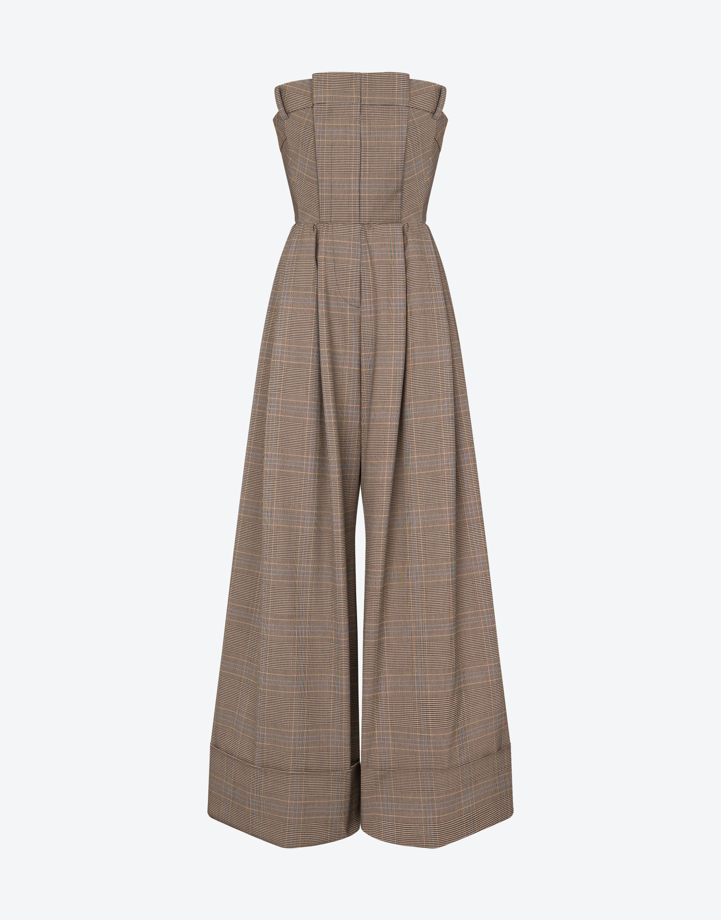 GLEN PLAID CORSET JUMPSUIT - 1