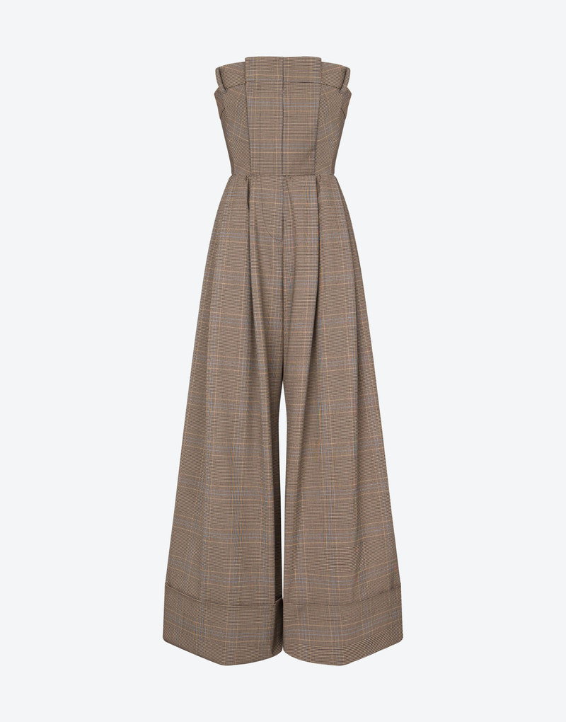 GLEN PLAID CORSET JUMPSUIT 1