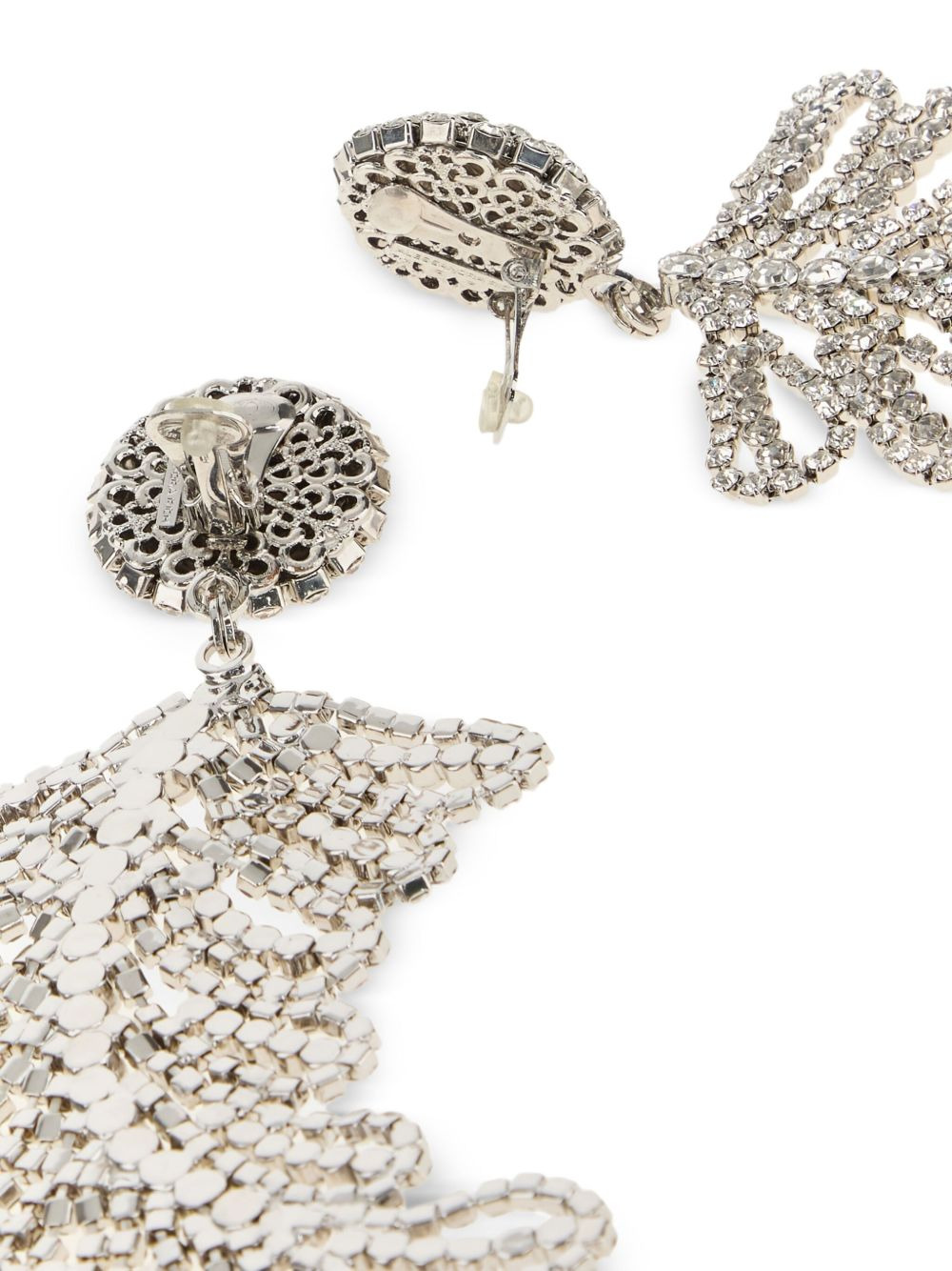 crystal-embellished feather earrings - 3
