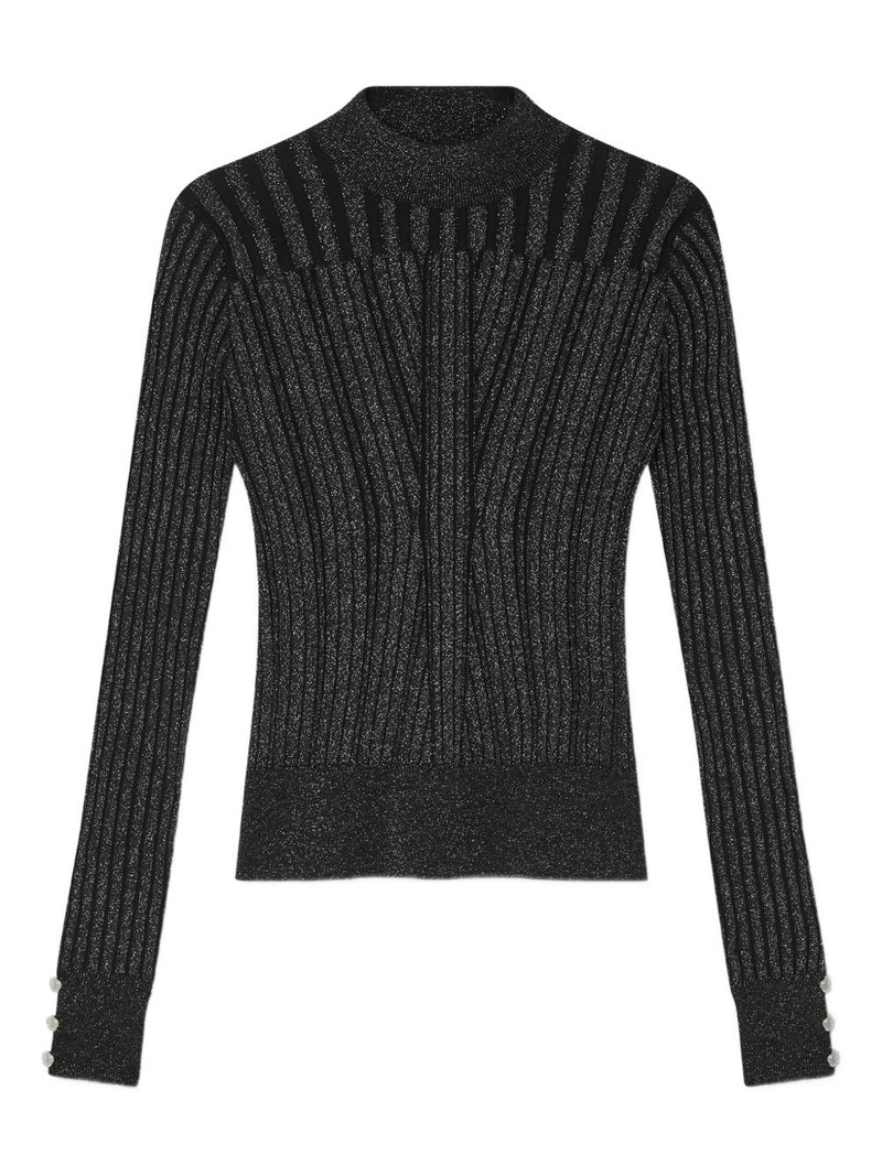 button-detail cotton sweater 1