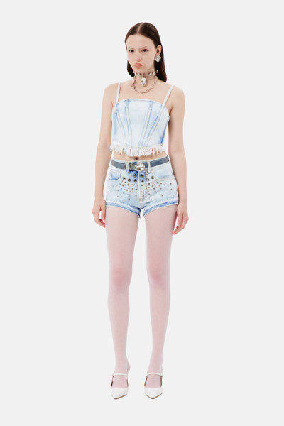 Alessandra Rich DENIM SHORTS WITH STUDS outlook