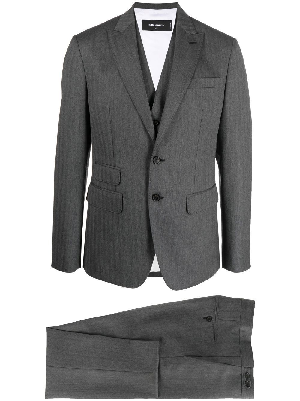 three-piece virgin-wool suit - 1