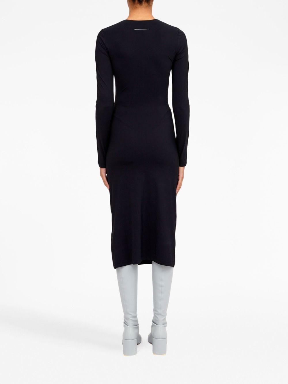 faux leather midi dress - 4