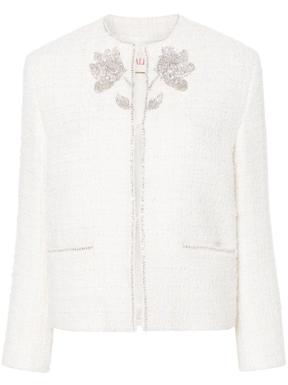 floral-appliquÃ© tweed jacket - 1
