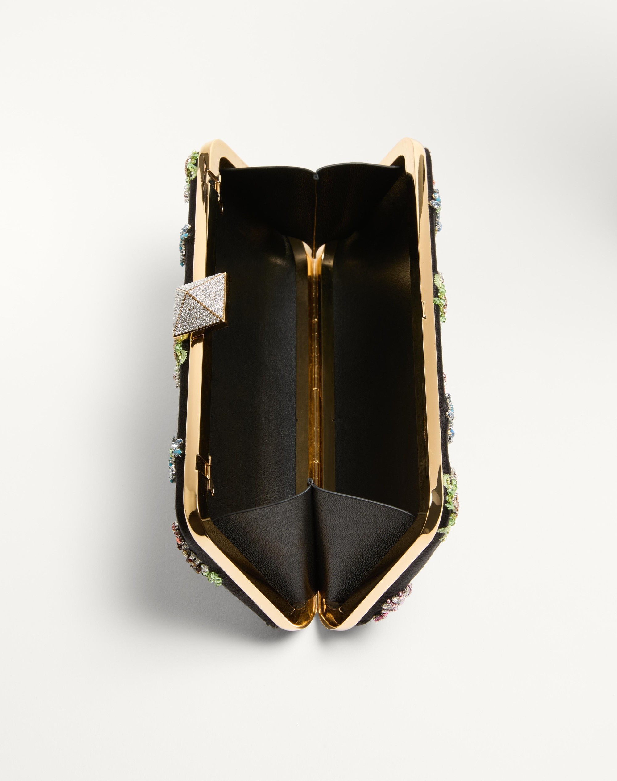 CARRY SECRETS SATIN MINAUDIERE WITH FLORAL EMBROIDERY - 6