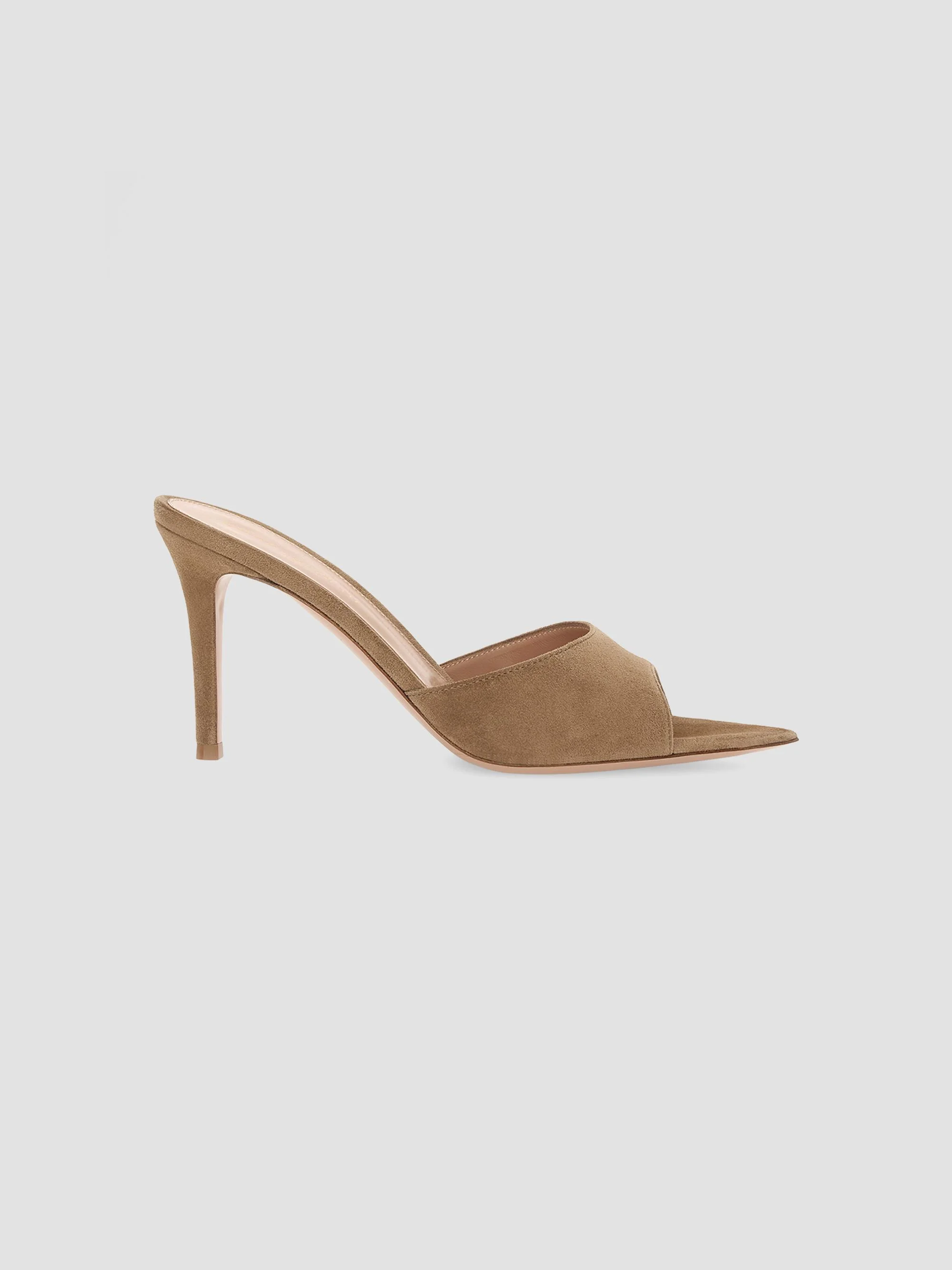 Women's Elle 85MM Suede Mules - Camel - 1
