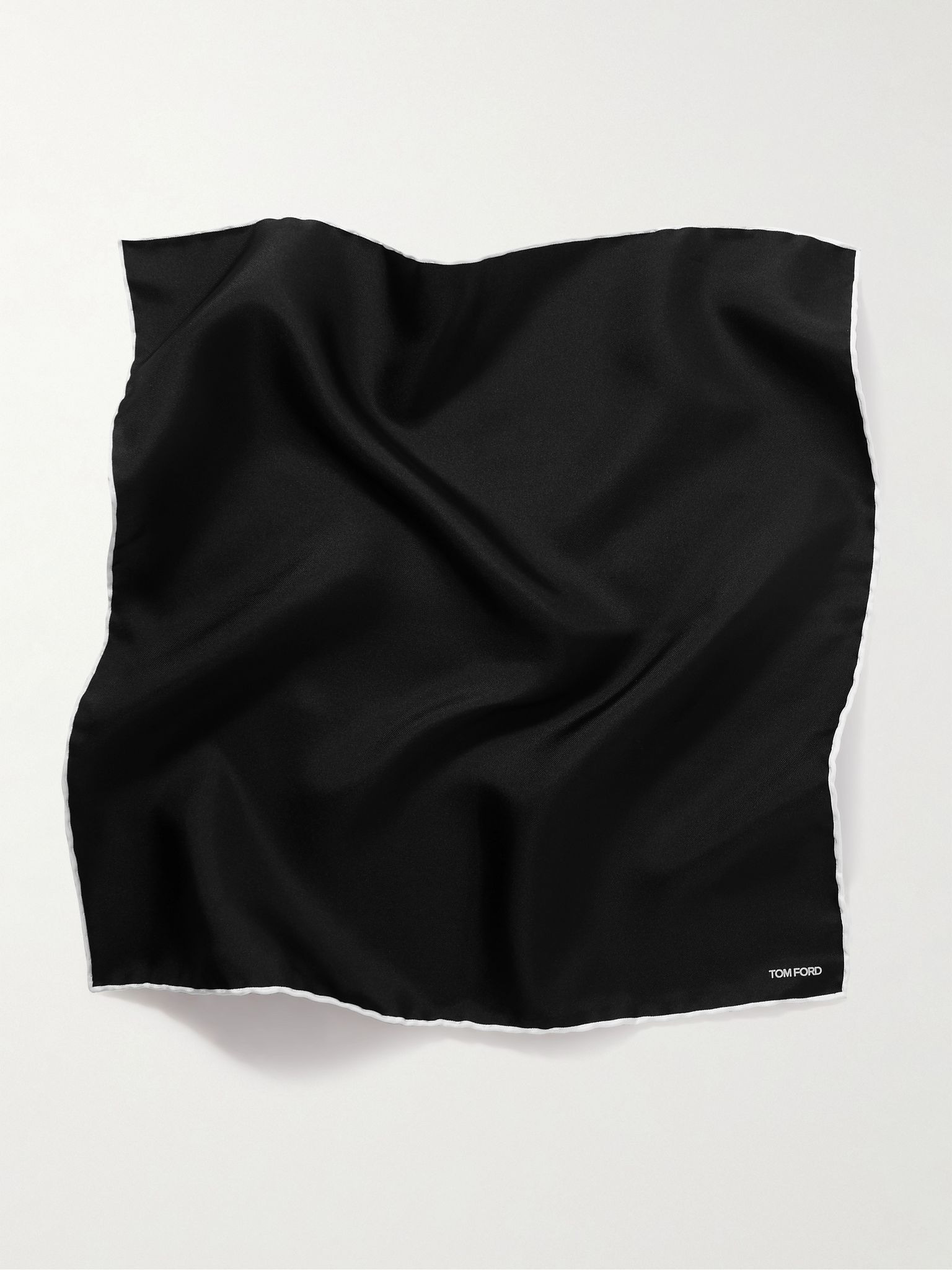 Silk-Twill Pocket Square Black - 2