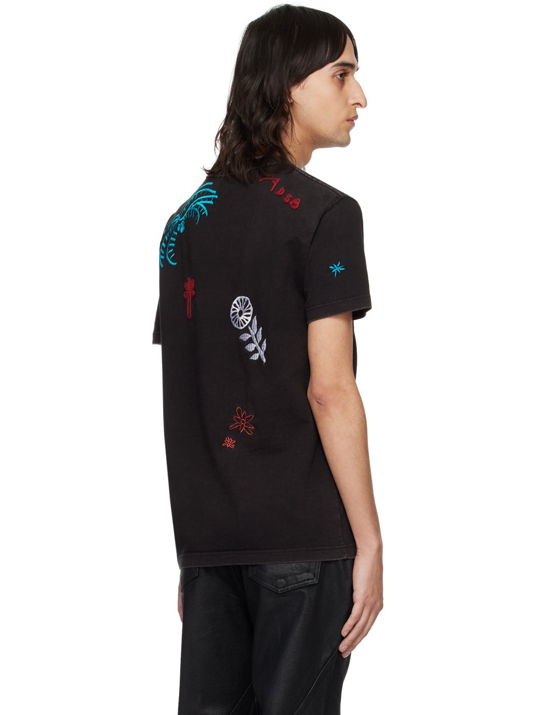 【Andersson Bell 】March Embroidered Crewneck T-Shirt Black March Embroidery T-Shirt by Andersson Bell on Sale