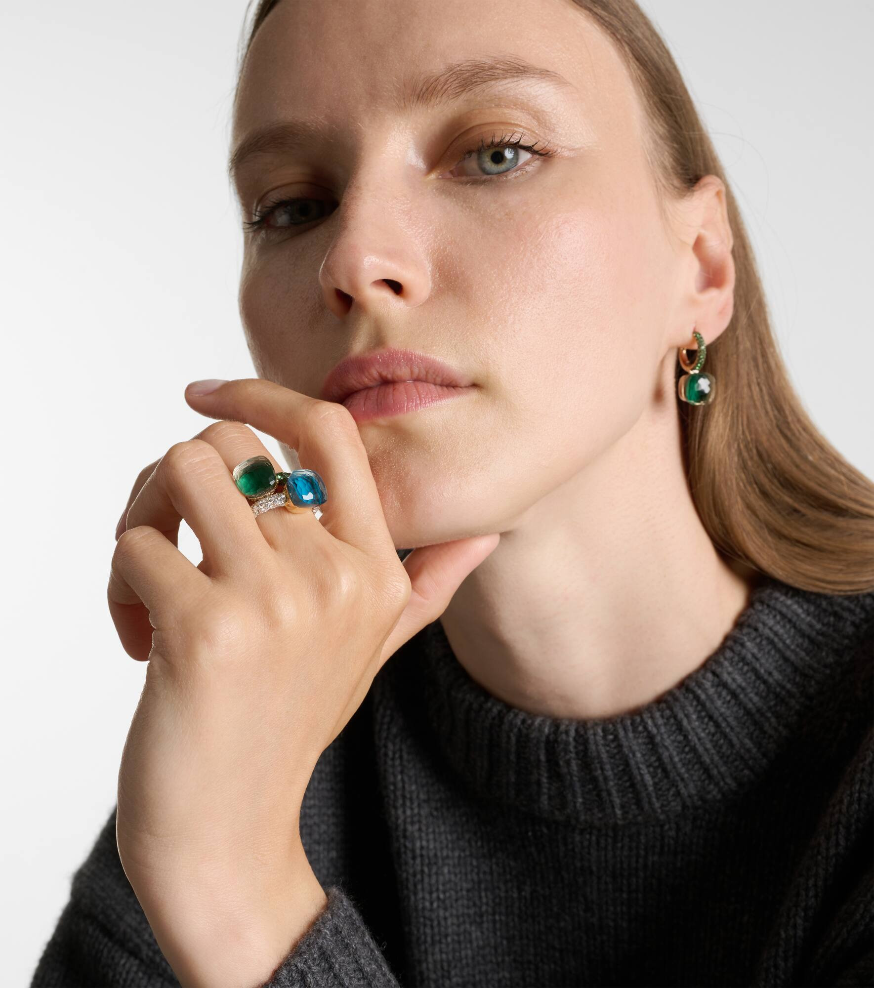 Nudo 18kt gold ring with London blue topaz and diamonds - 2