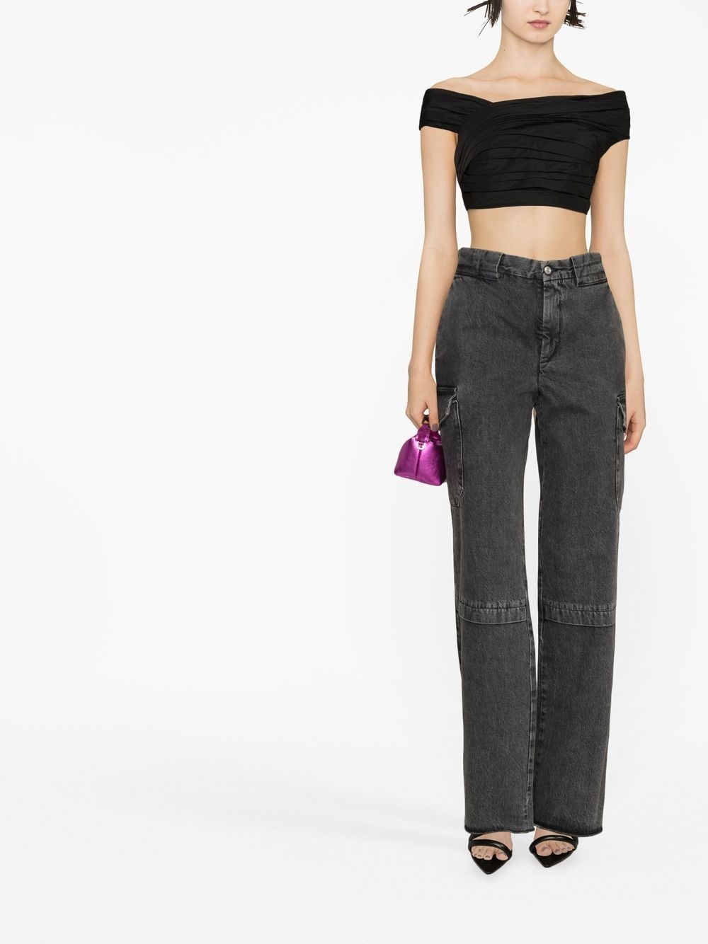 off-shoulder crop top - 2