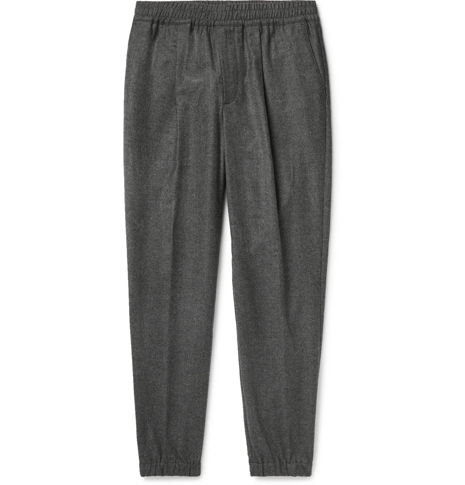 Tapered Mélange Wool and Cashmere-Blend Drawstring Trousers - 1