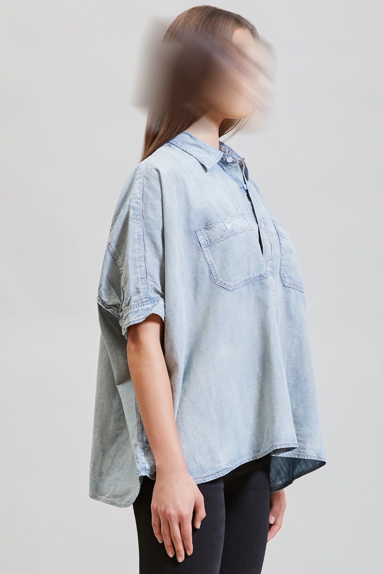 OVERSIZED BOXY BUTTON UP SHIRT - SOMERSET | R13 - 4