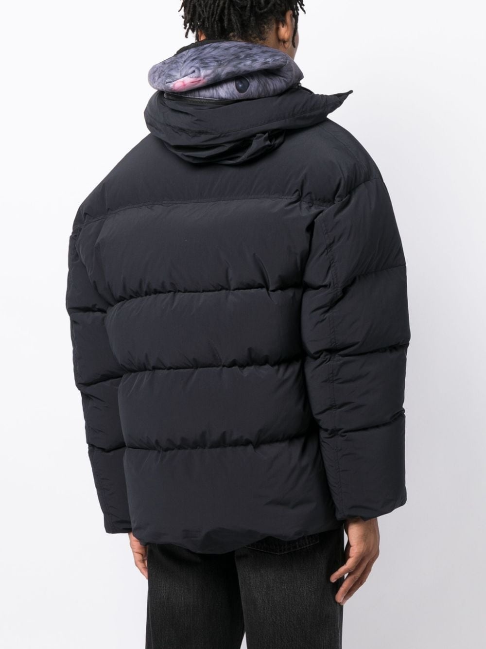 animal-print hooded padded jacket - 4