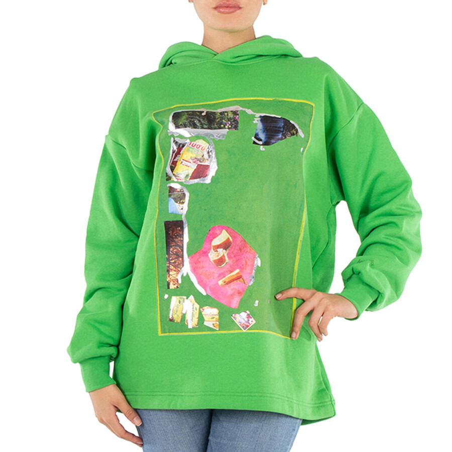 Acne Studios Digital Print Hooded Sweatshirt In Green - 3