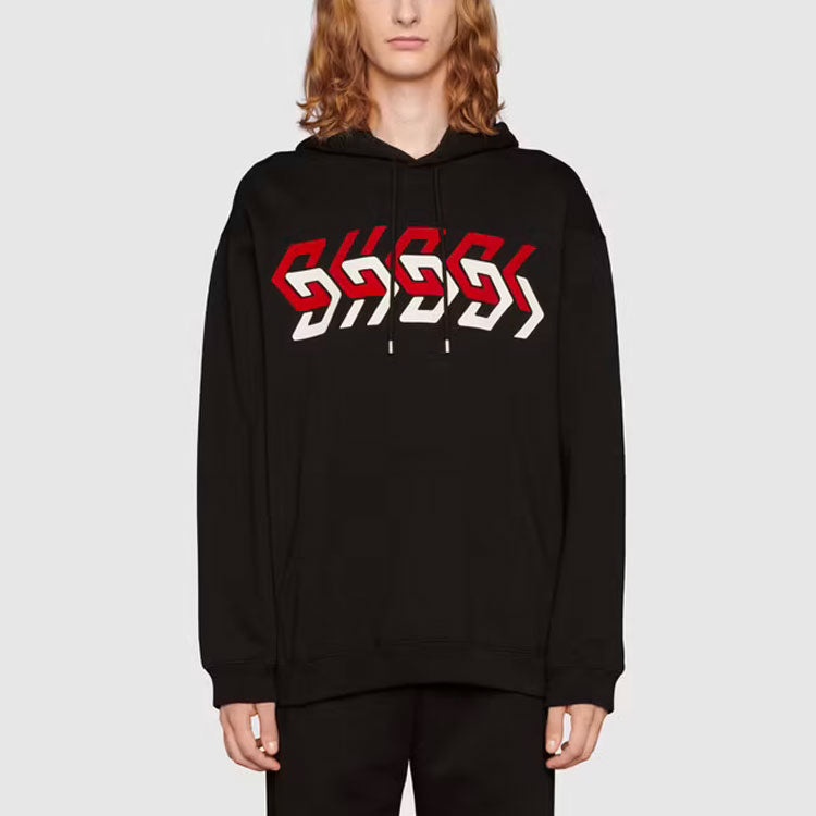 GUCCI Jersey Hoodie with Gucci Mirror Print 'Black' 681210-XJDV3-1152 - 3