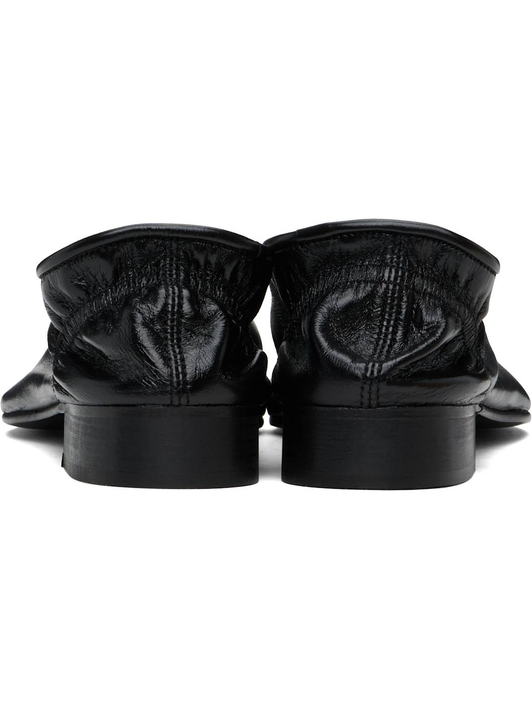 Black Carré Ballerina Flats - 2