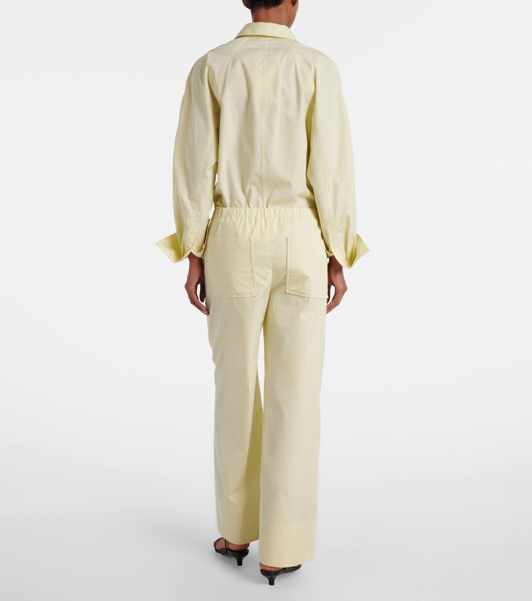 Cotton poplin wide-leg pants - 3