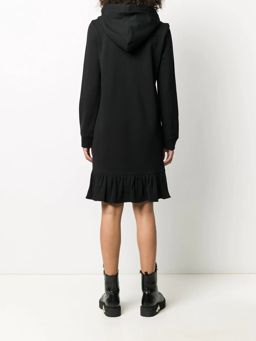 logo print hooded dress - 4