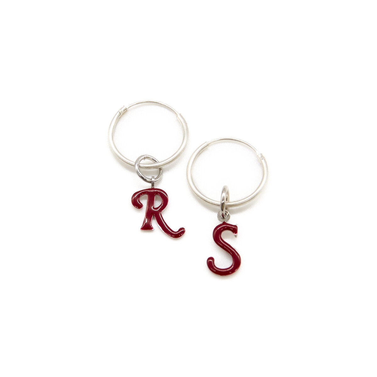 RS Logo Red Earrings in Red - 1
