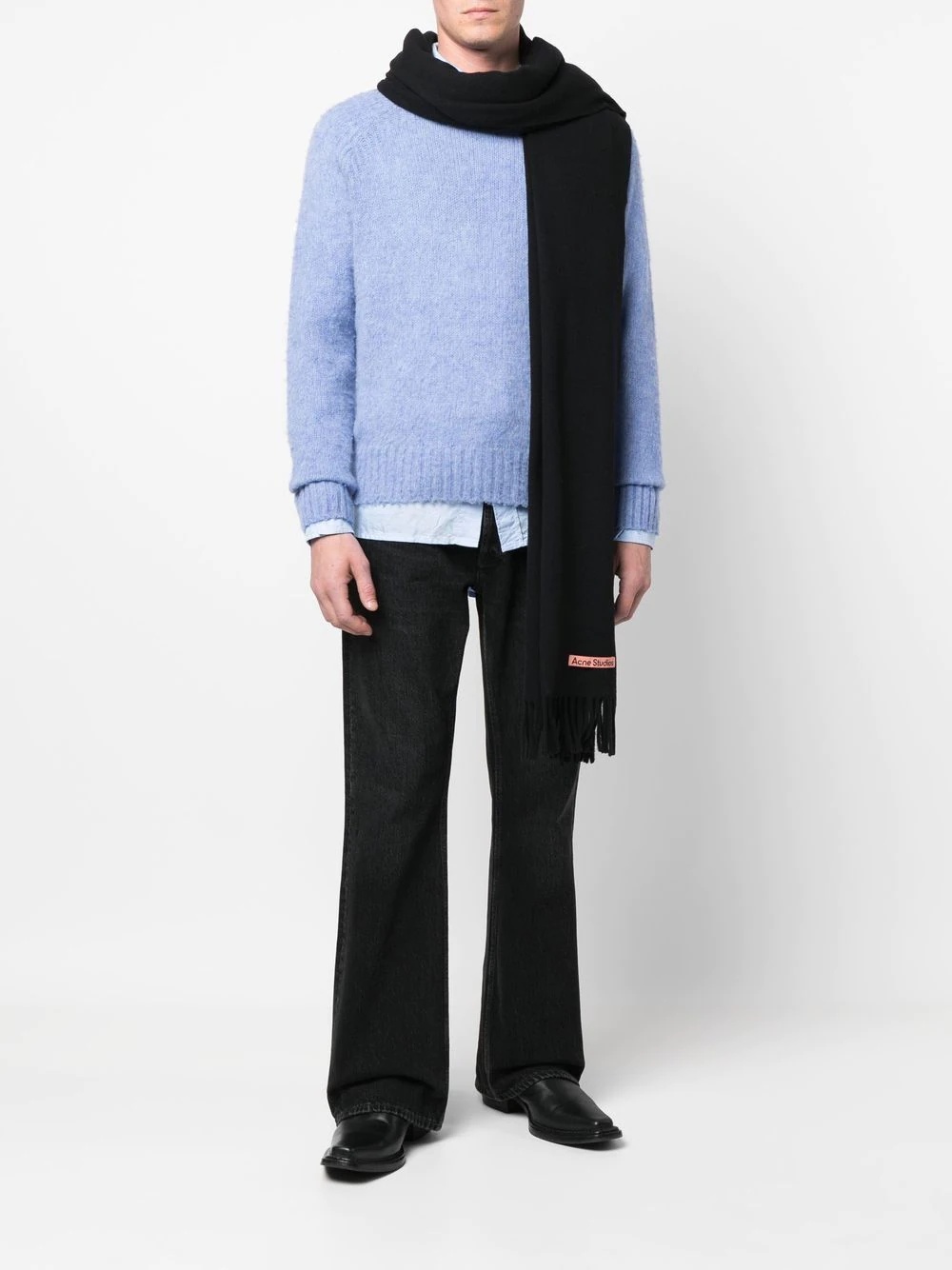 fringed wool scarf - 2