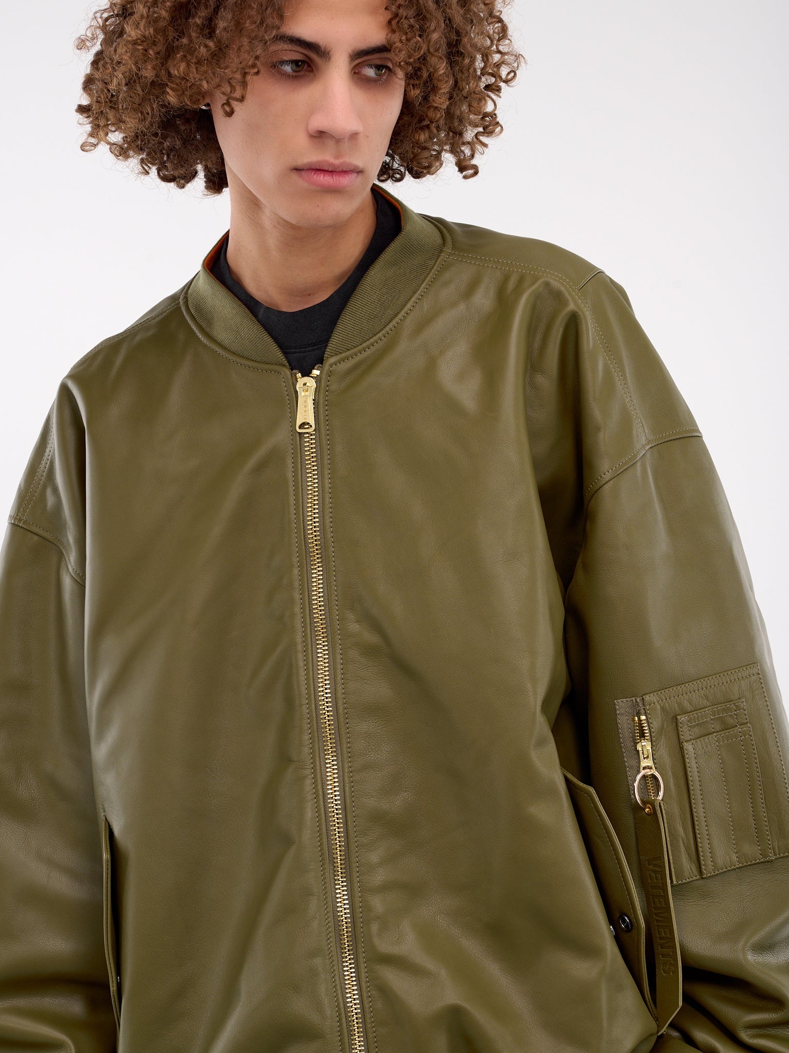 Leather Bomber Jacket - 5