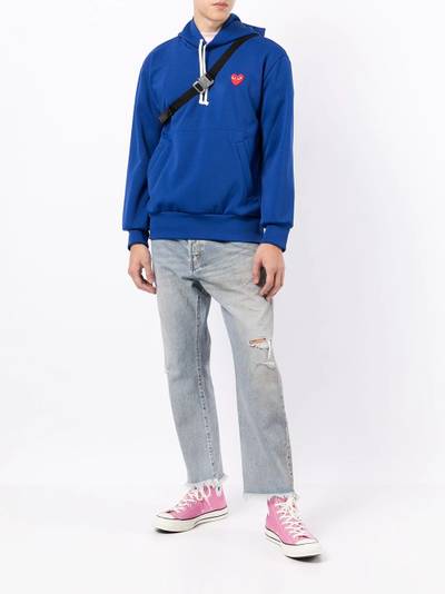 Comme des Garçons PLAY logo-patch drawstring hoodie outlook