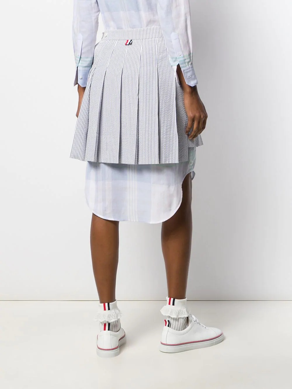seersucker pleated miniskirt - 4