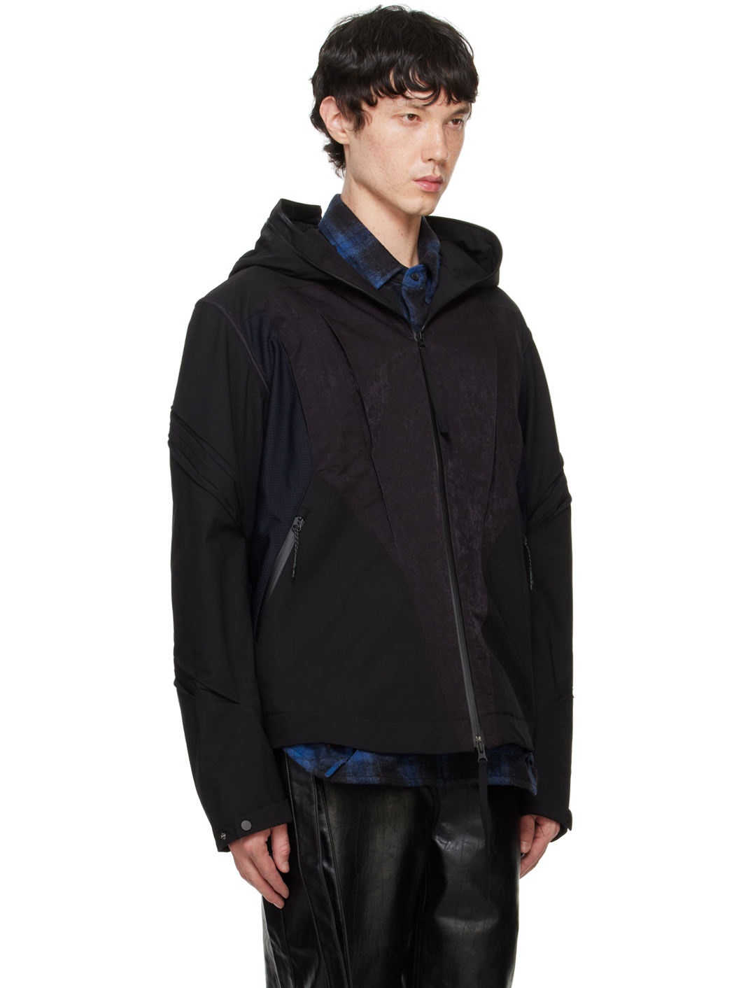Black Gather-Slashed Jacket - 2
