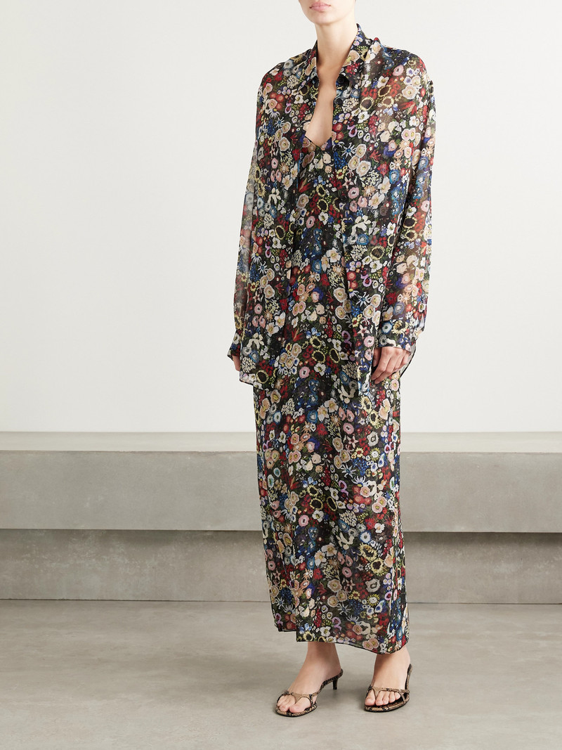 KHAITE Taja Floral-print Silk-chiffon Maxi Dress outlook