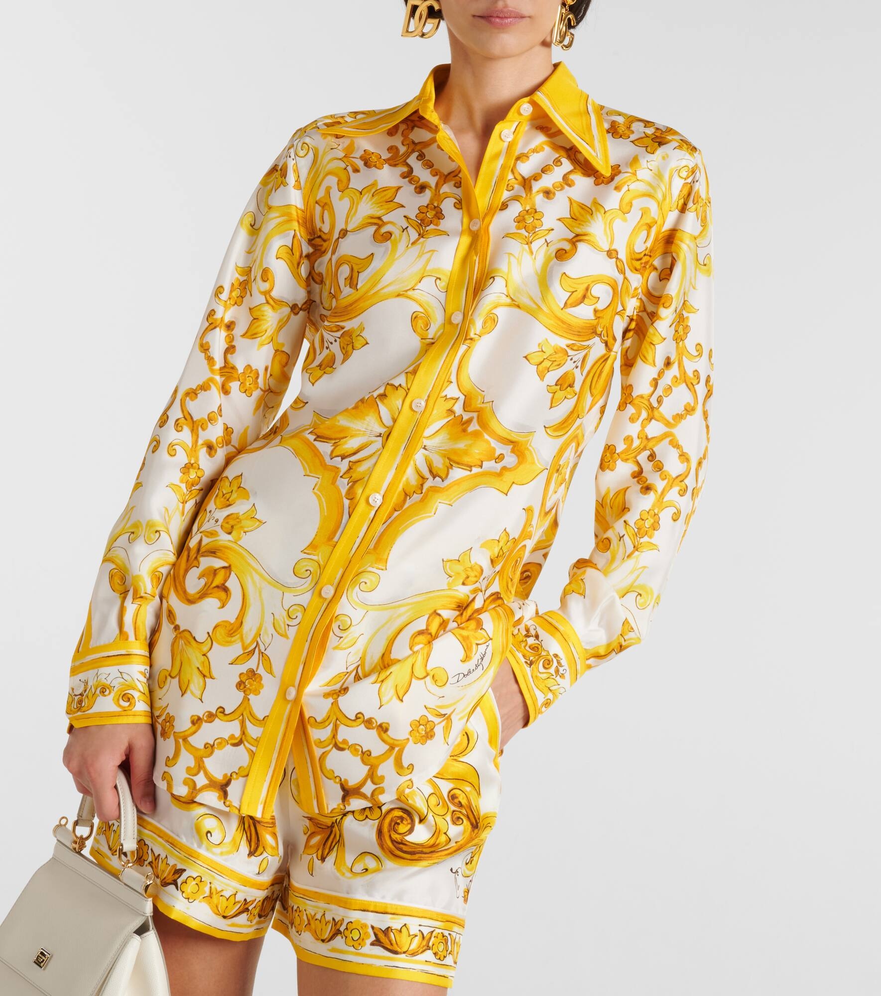 Majolica silk twill shirt - 6