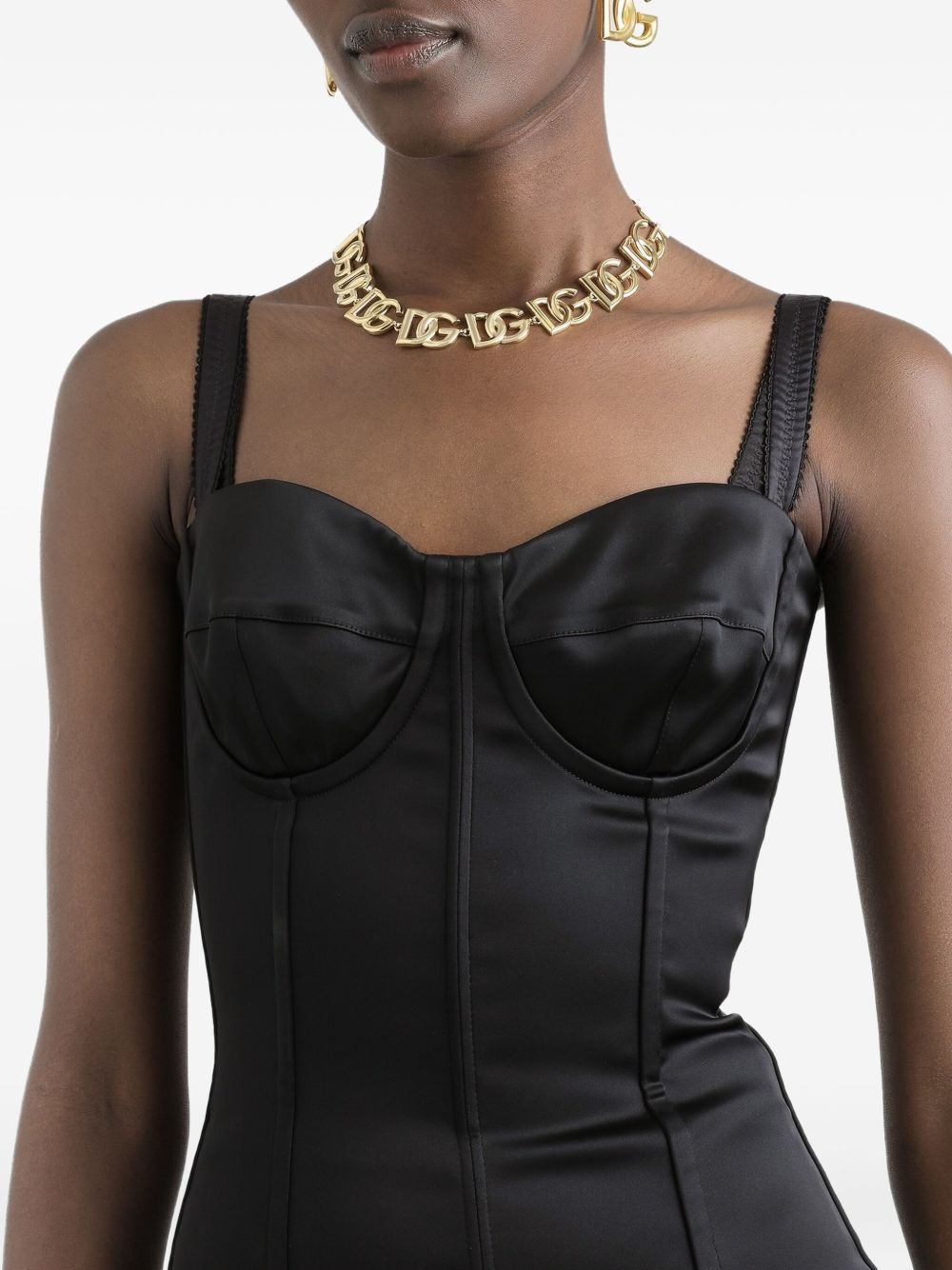satin bustier mini dress - 5
