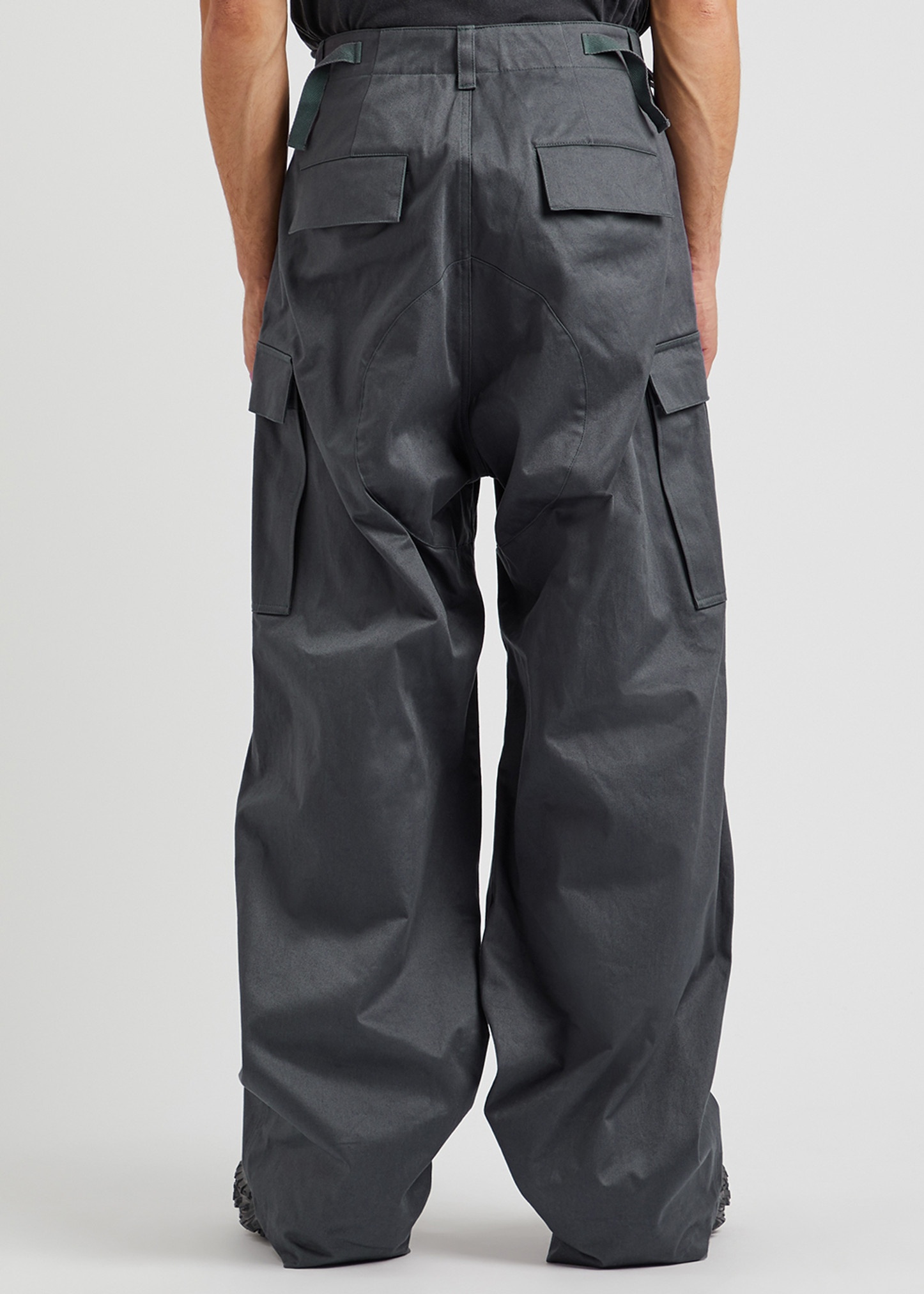 Cotton wide-leg cargo trousers - 3