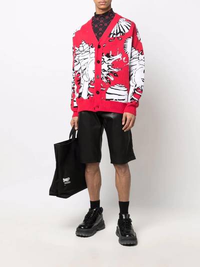 MSGM patterned intarsia-knit cardigan outlook