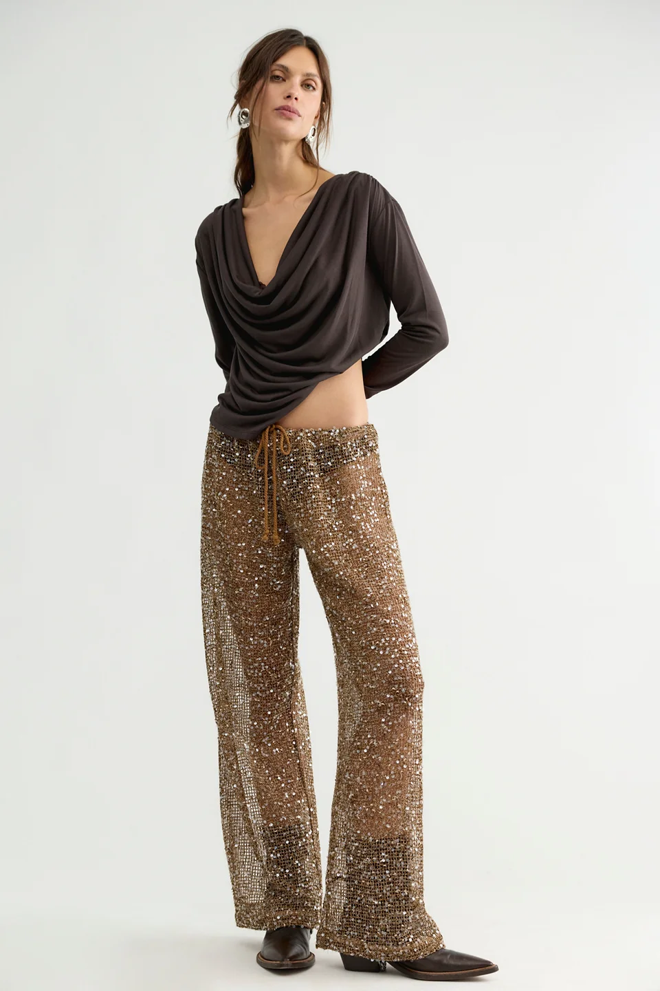 Pull-On Sequin Pants - 1