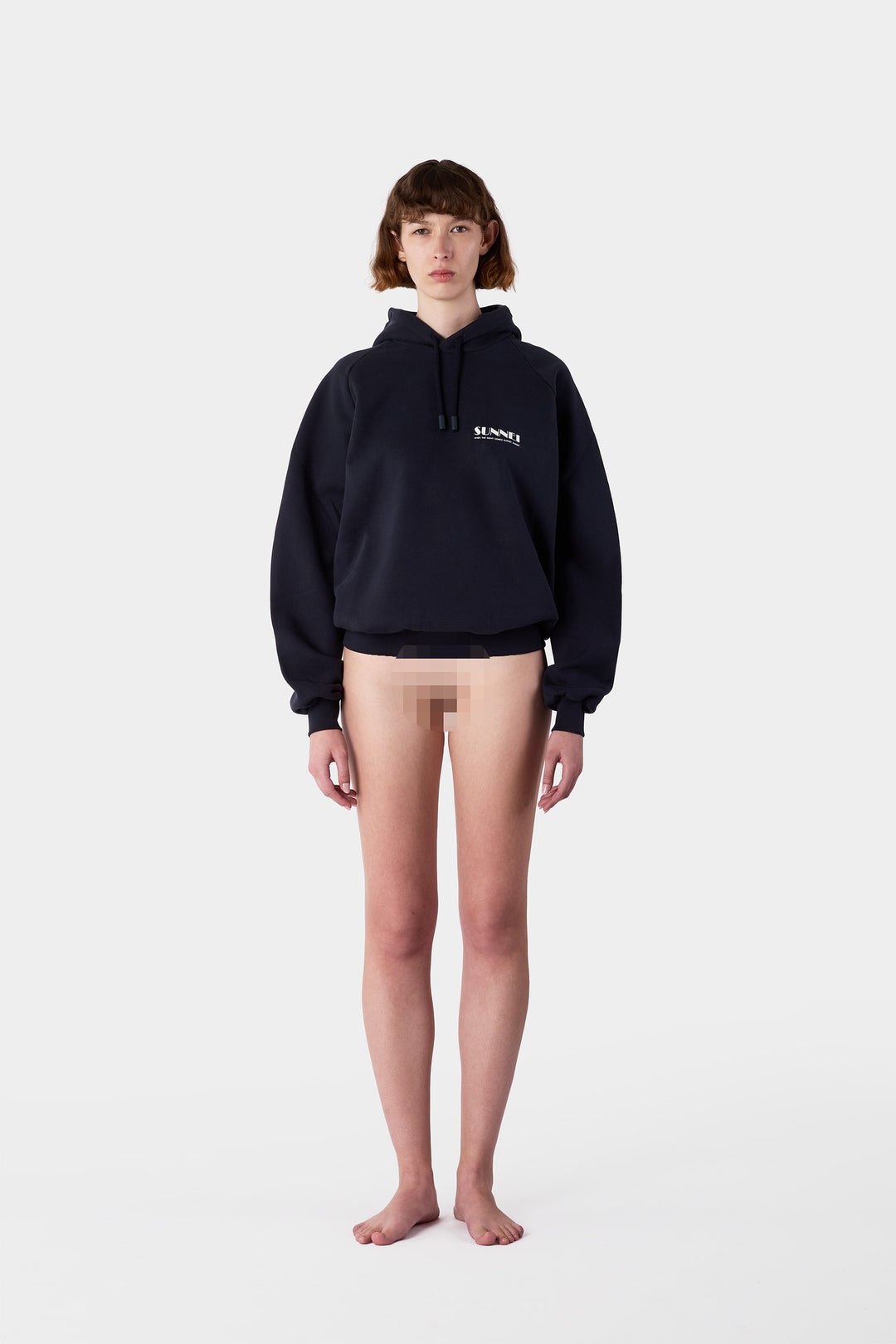 EMBROIDERED BIG LOGO HOODIE / blue SUNNEI - 5