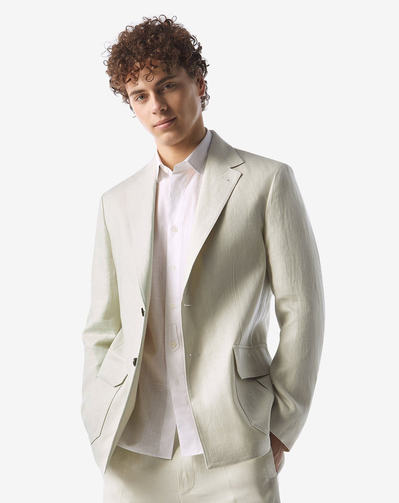 CORNELIANI Ivory pure linen jacket outlook