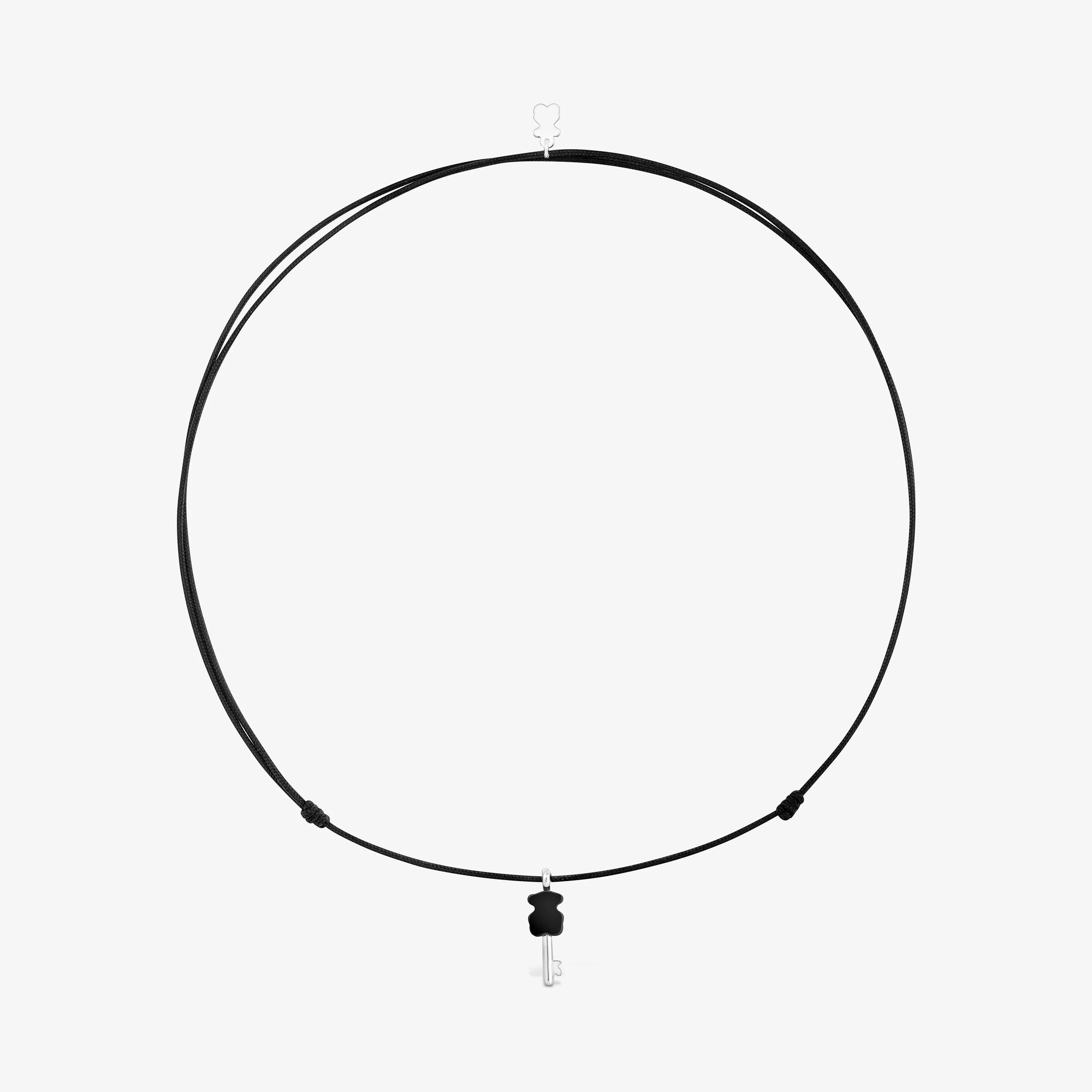 Silver, black nylon, and onyx Necklace TOUS Unlock - 1