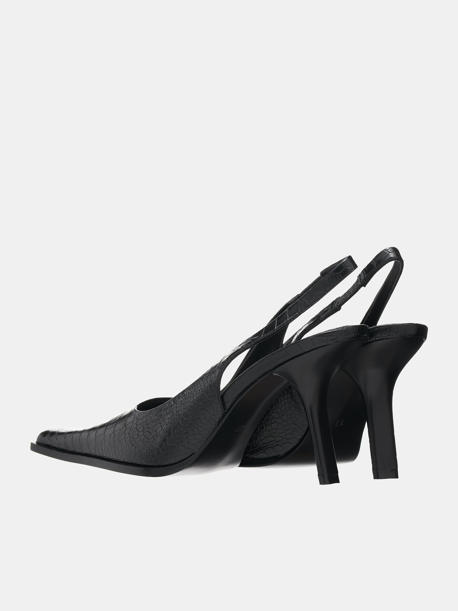 Croc Slingback Heels - 5