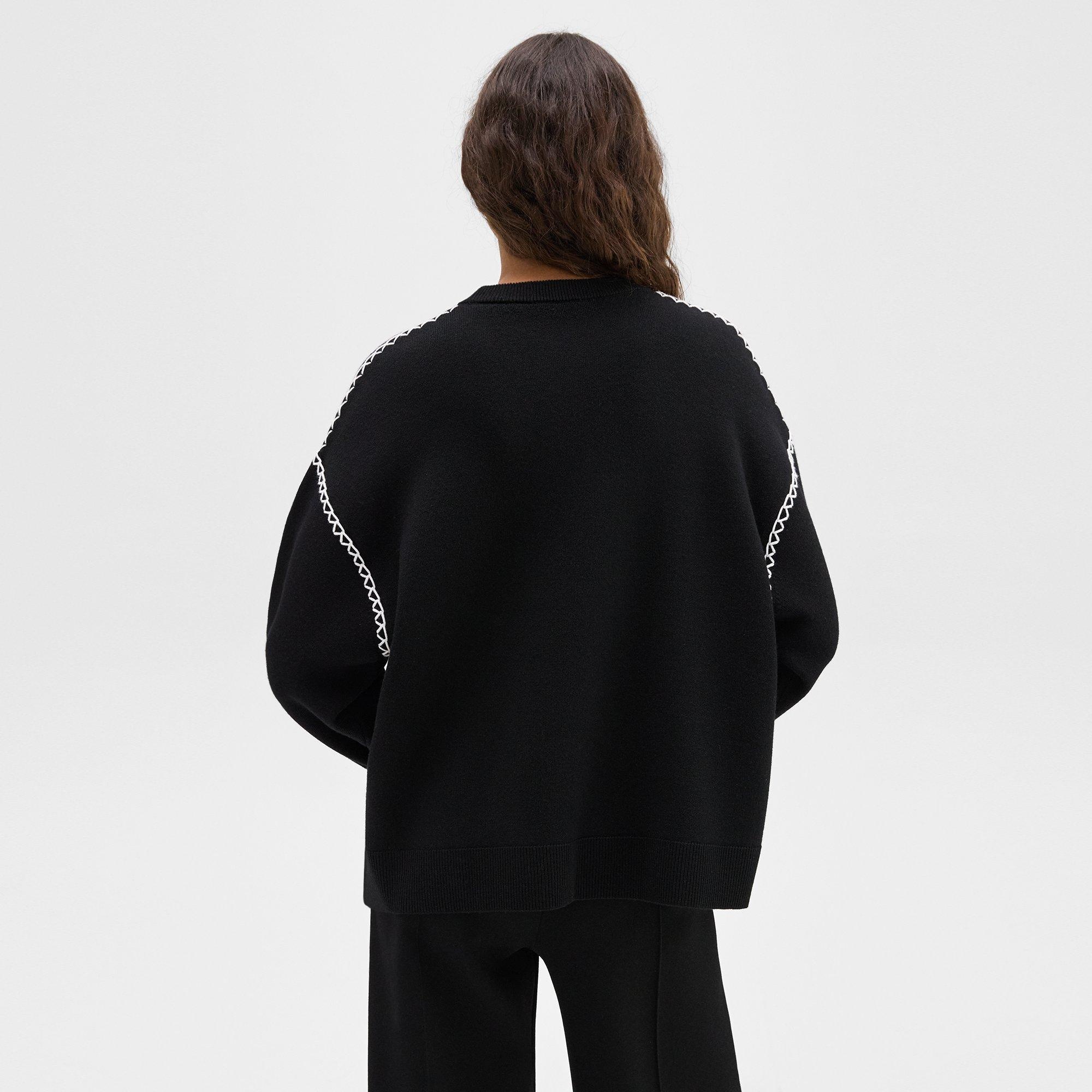 Blanket Stitch Sweater in Merino Wool - 4