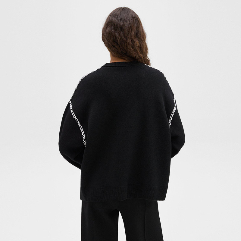 Blanket Stitch Sweater in Merino Wool 4