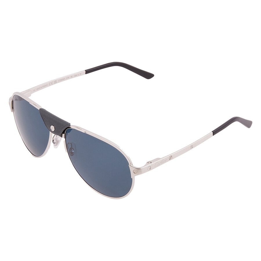 Cartier Santos de Cartier Blue Pilot Men's Sunglasses CT0034S 016 61 - 3