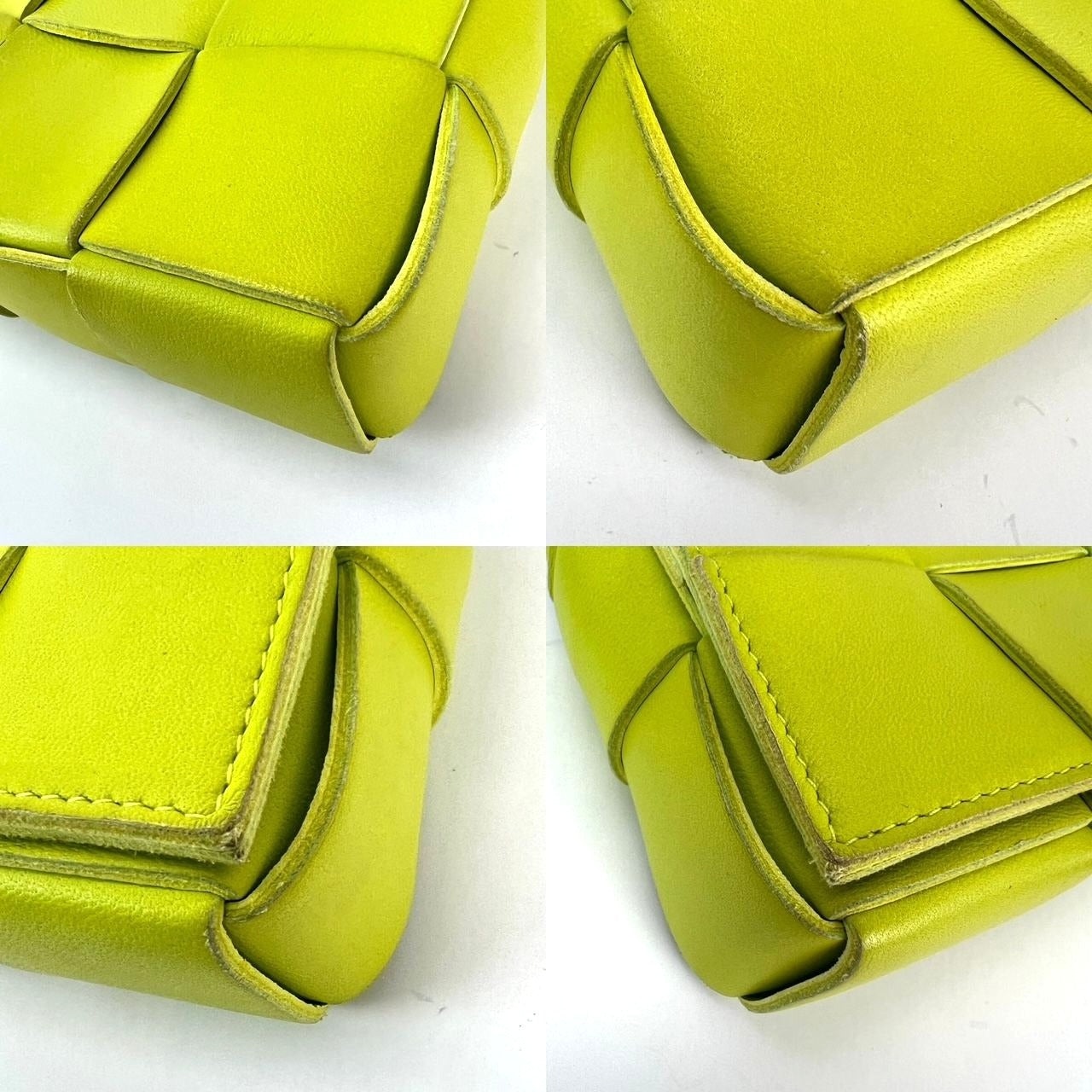 BOTTEGA VENETA Intrecciato Mini Cassette Lime Green Lambskin Crossbody Bag - 5